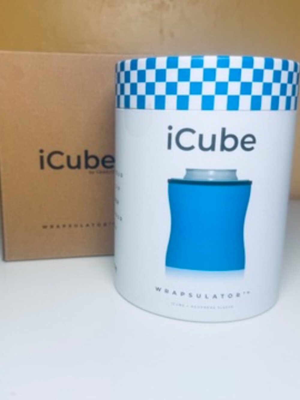 iCube Wrapsulator Drink Chiller 12oz 16oz Cans Blue NEW Sealed